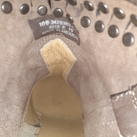 FRYE Women's Studded short Leather booties. Sz.10 Dark Mushroom color. EUC' - Picture 7 of 7